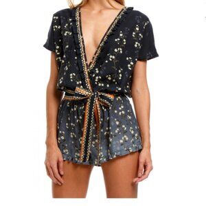 NWT Agua Bendita Romper Zenda Ornit Navy Women's size Large